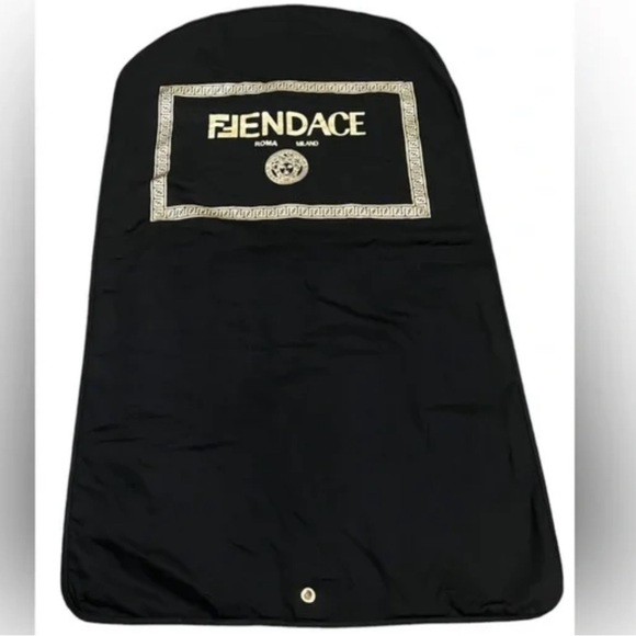 Fendi x Versace Fendace Collaboration Cloth Garment Bag Black Gold 43”x 23” - Picture 2 of 7